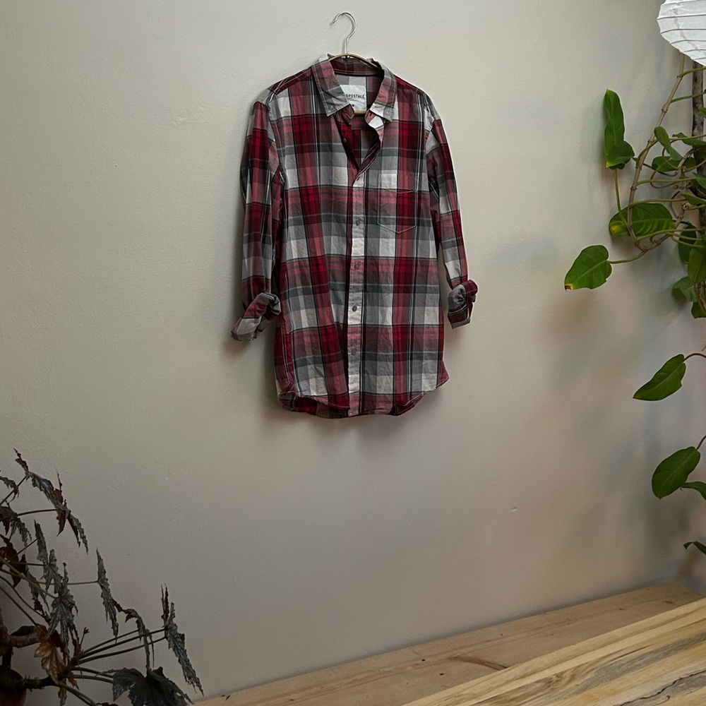 Aeropostale Masc Plaid Button Down